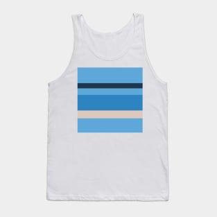 A refined confection of Dust Storm, Space Cadet, Dark Sky Blue and Windows Blue stripes. Tank Top